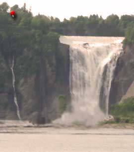 Montmorency Falls cascades 275 feet into the Saint-Lawrence falls